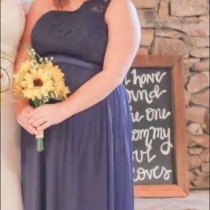 David’s bridal long dress navy blue